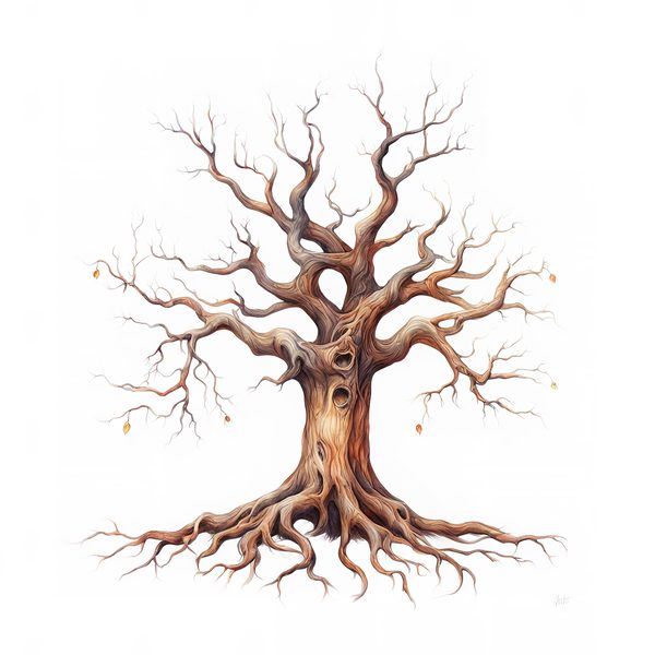 Mystical Leafless Tree Clipart: Ancestry Tree Digital Art (JPG, PNG) — image 7