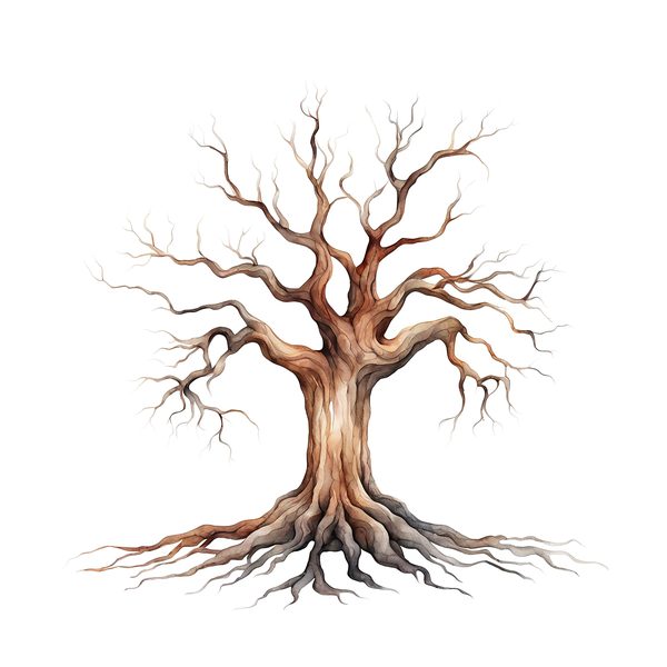 Mystical Leafless Tree Clipart: Ancestry Tree Digital Art (JPG, PNG) — image 8