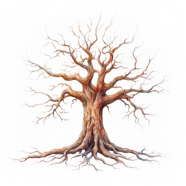 Mystical Leafless Tree Clipart: Ancestry Tree Digital Art (JPG, PNG) — image 9