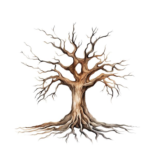 Mystical Leafless Tree Clipart: Ancestry Tree Digital Art (JPG, PNG) — image 12