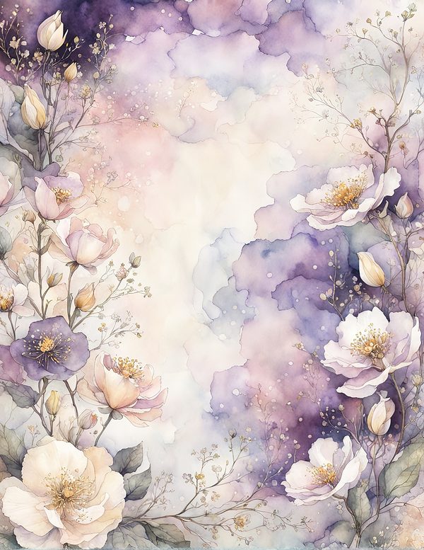Watercolor Peony Floral Frames: Romantic Digital Paper (JPG, Commercial Use) — image 2
