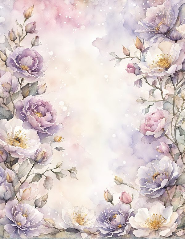 Watercolor Peony Floral Frames: Romantic Digital Paper (JPG, Commercial Use) — image 3