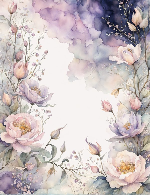 Watercolor Peony Floral Frames: Romantic Digital Paper (JPG, Commercial Use) — image 5