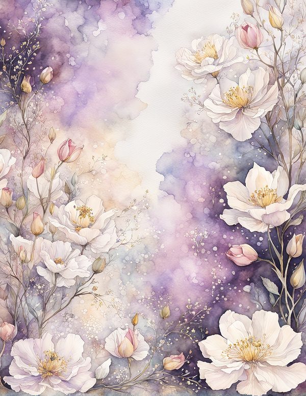 Watercolor Peony Floral Frames: Romantic Digital Paper (JPG, Commercial Use) — image 6