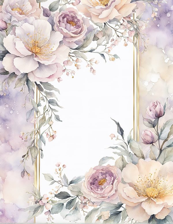 Watercolor Peony Floral Frames: Romantic Digital Paper (JPG, Commercial Use) — image 9