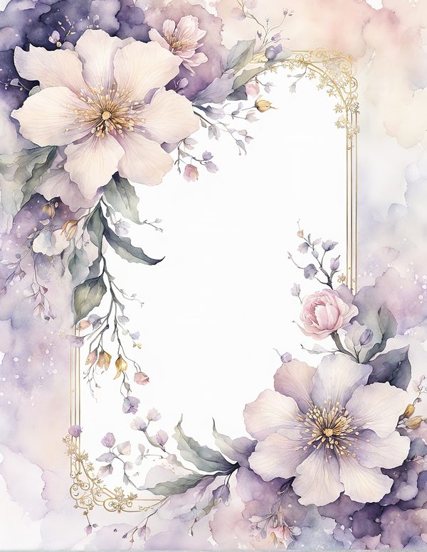 Watercolor Peony Floral Frames: Romantic Digital Paper (JPG, Commercial Use) — image 10