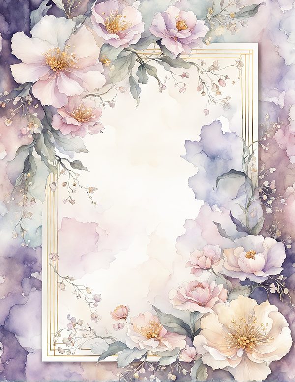 Watercolor Peony Floral Frames: Romantic Digital Paper (JPG, Commercial Use) — image 11