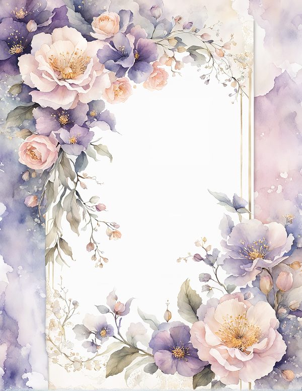 Watercolor Peony Floral Frames: Romantic Digital Paper (JPG, Commercial Use) — image 12
