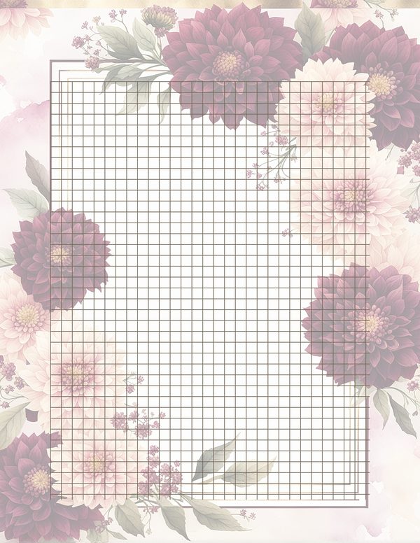 Watercolor Burgundy Dahlia Floral Frame: Autumn Wedding Invitation (JPG Digital Paper) — image 36