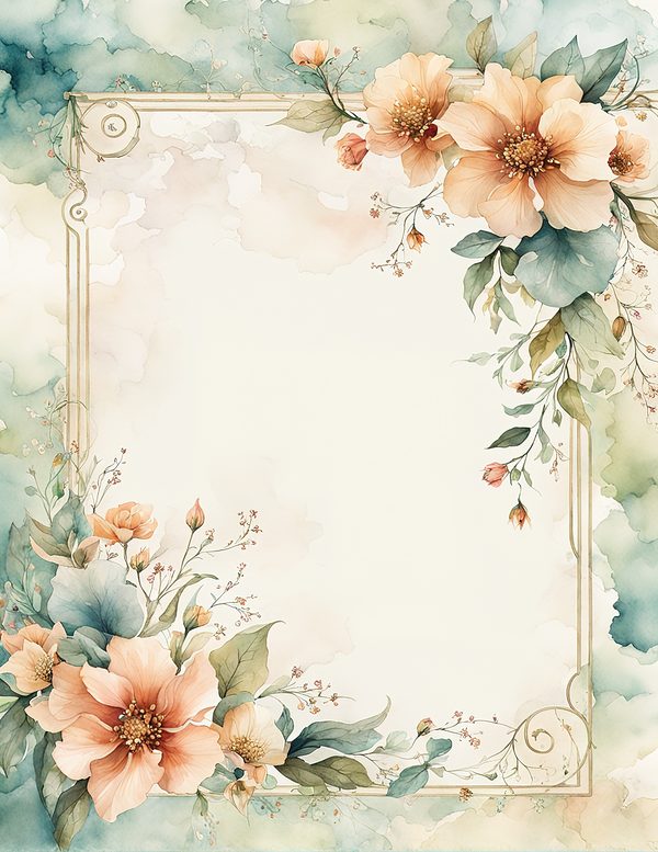 Watercolor Wildflower Frame: Rustic Floral Border (10 JPG Digital Paper) — image 4