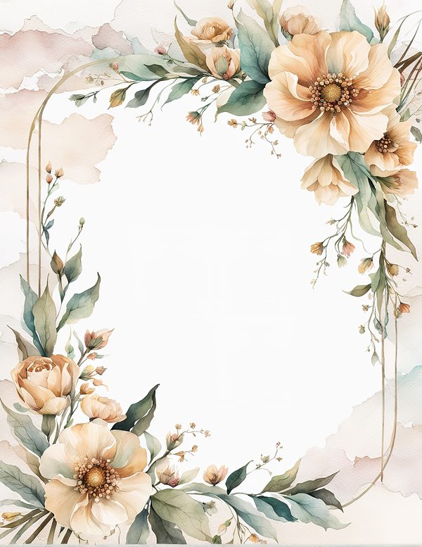 Watercolor Wildflower Frame: Rustic Floral Border (10 JPG Digital Paper) — image 8
