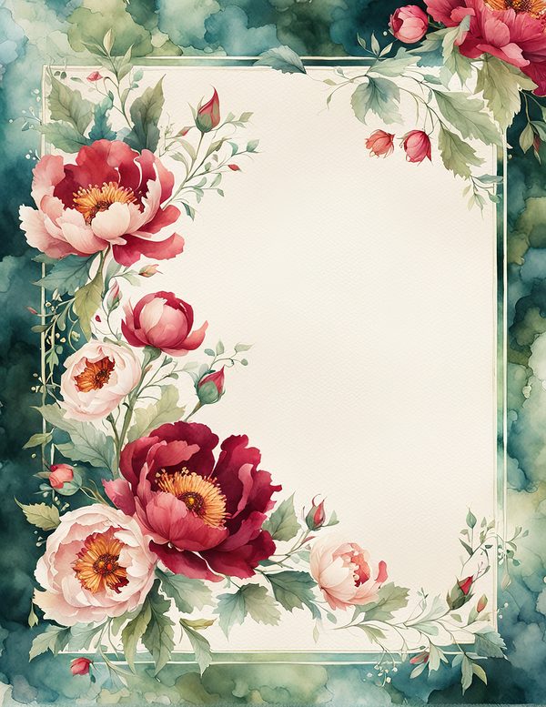 Watercolor Peony Digital Paper Set: Floral Wedding Card Backgrounds (10 JPGs) — image 6