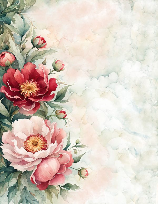 Watercolor Peony Digital Paper Set: Floral Wedding Card Backgrounds (10 JPGs) — image 8