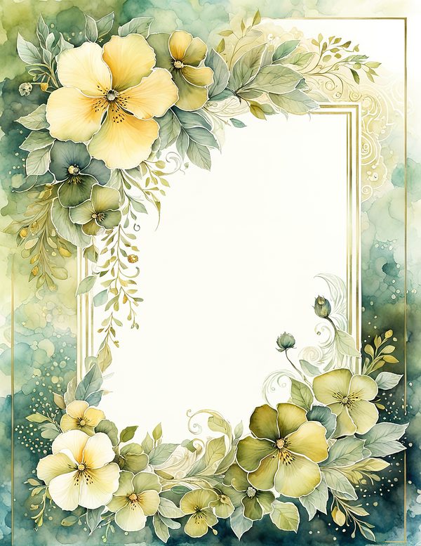 Watercolor Pansy Frame: Floral Wedding Card Backgrounds (Digital Paper Set) — image 11