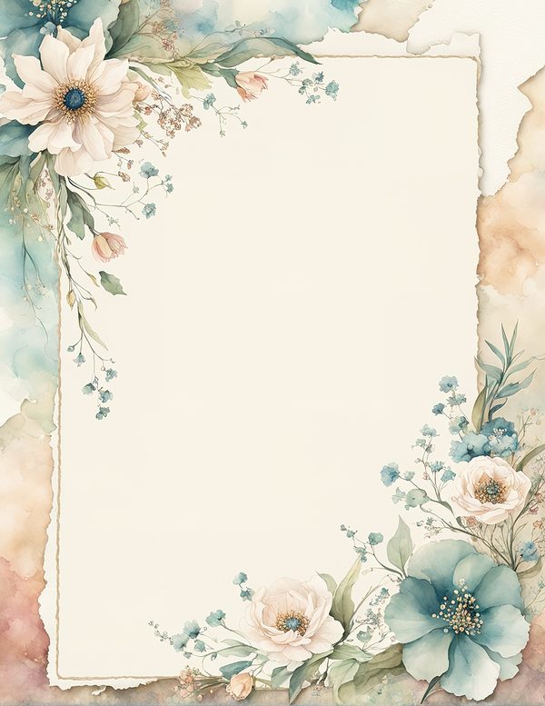 Watercolor Floral Frame Digital Paper: Sage Green & Beige (10 JPG) (Digital Download) — image 2