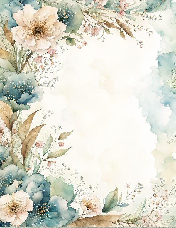Watercolor Floral Frame Digital Paper: Sage Green & Beige (10 JPG) (Digital Download) — image 6