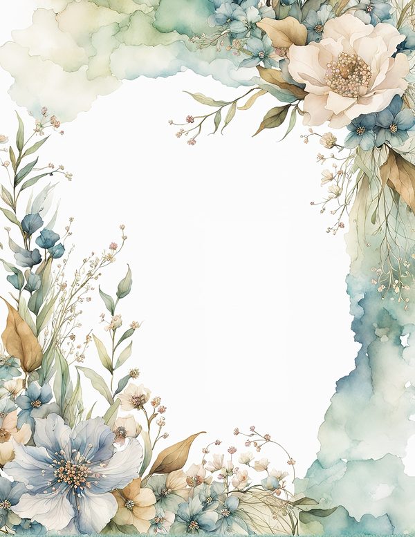 Watercolor Floral Frame Digital Paper: Sage Green & Beige (10 JPG) (Digital Download) — image 8