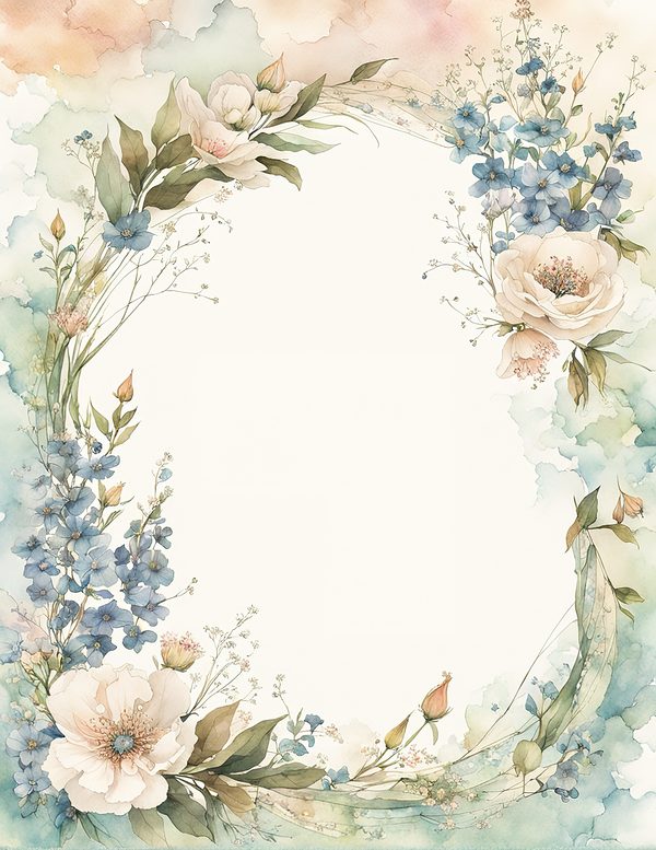 Watercolor Floral Frame Digital Paper: Sage Green & Beige (10 JPG) (Digital Download) — image 12