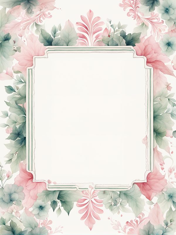 Watercolor Floral Frame Digital Paper Pack: Pink & Sage (10 JPG Files) — image 4
