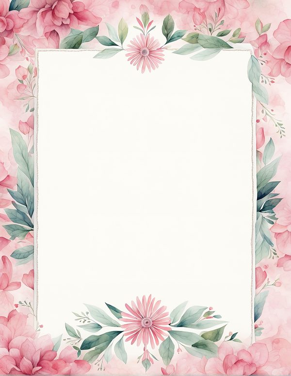 Watercolor Floral Frame Digital Paper Pack: Pink & Sage (10 JPG Files) — image 8