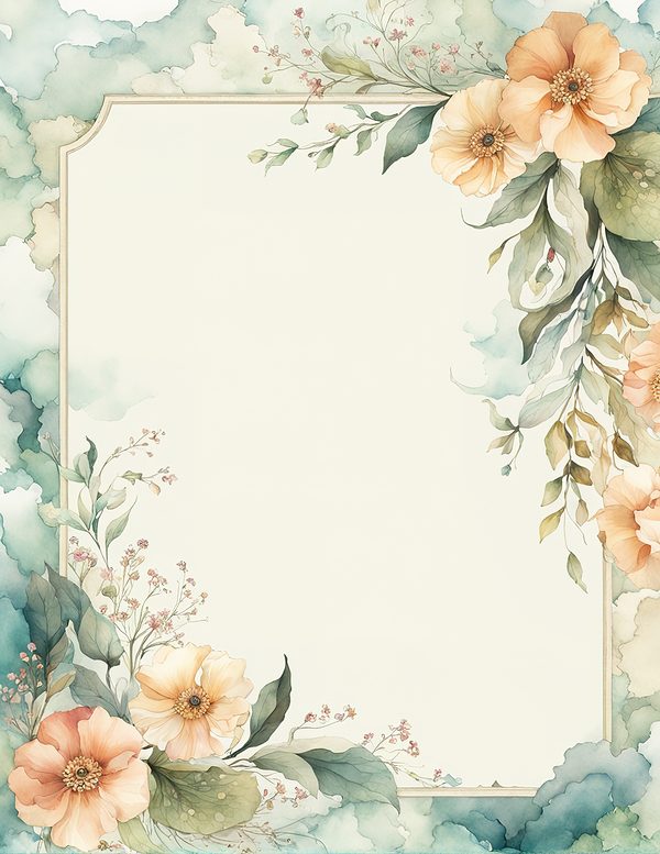 Watercolor Floral Frame Digital Paper: Sage Green & Beige (10 JPGs) (Commercial Use) — image 2