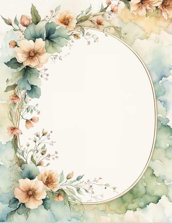 Watercolor Floral Frame Digital Paper: Sage Green & Beige (10 JPGs) (Commercial Use) — image 3