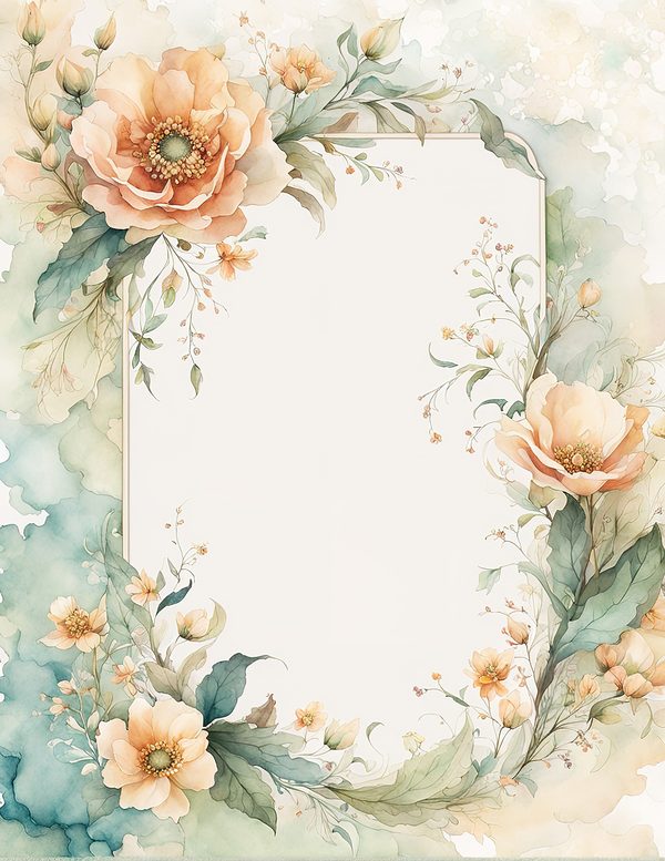 Watercolor Floral Frame Digital Paper: Sage Green & Beige (10 JPGs) (Commercial Use) — image 11