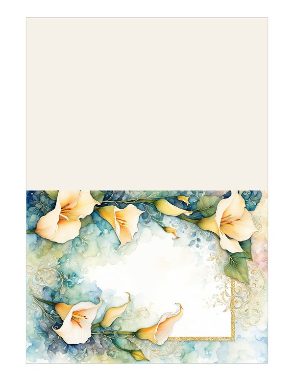 Lilies Floral Border Watercolor Digital Paper Kit: Printable Papers, Cards, Tags, Ephemera — image 16
