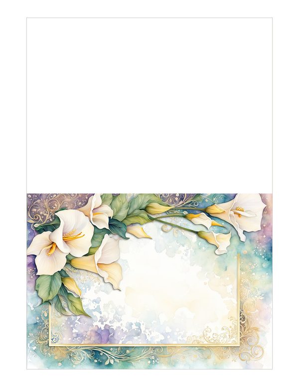Lilies Floral Border Watercolor Digital Paper Kit: Printable Papers, Cards, Tags, Ephemera — image 19