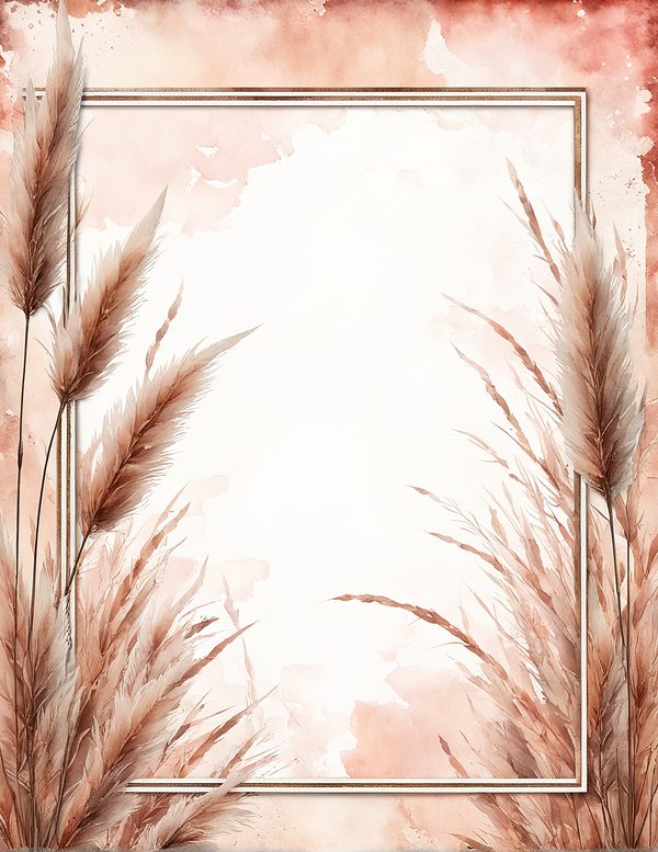 Pampas Grass Watercolor Digital Paper Kit: Printable Papers, Cards, Tags, Ephemera - Commercial Use — image 2