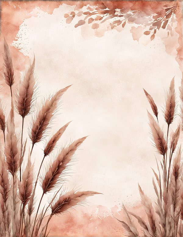 Pampas Grass Watercolor Digital Paper Kit: Printable Papers, Cards, Tags, Ephemera - Commercial Use — image 3