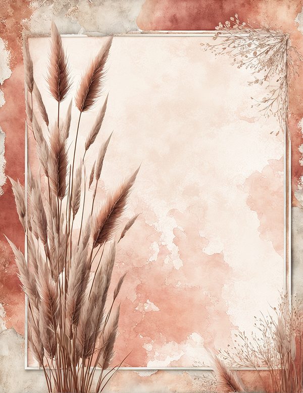 Pampas Grass Watercolor Digital Paper Kit: Printable Papers, Cards, Tags, Ephemera - Commercial Use — image 5