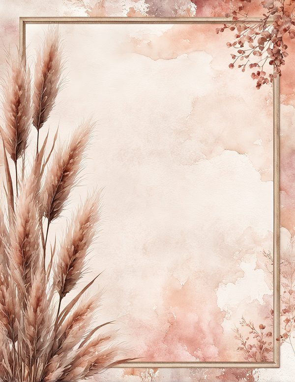 Pampas Grass Watercolor Digital Paper Kit: Printable Papers, Cards, Tags, Ephemera - Commercial Use — image 8