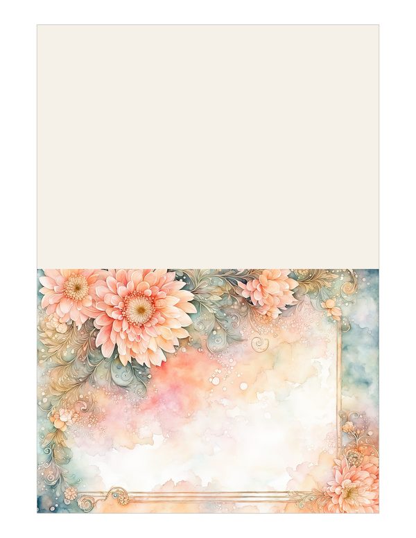 Dahlia Gold Frame Watercolor Digital Paper Kit: Printable Papers, Cards, Tags, Ephemera — image 12
