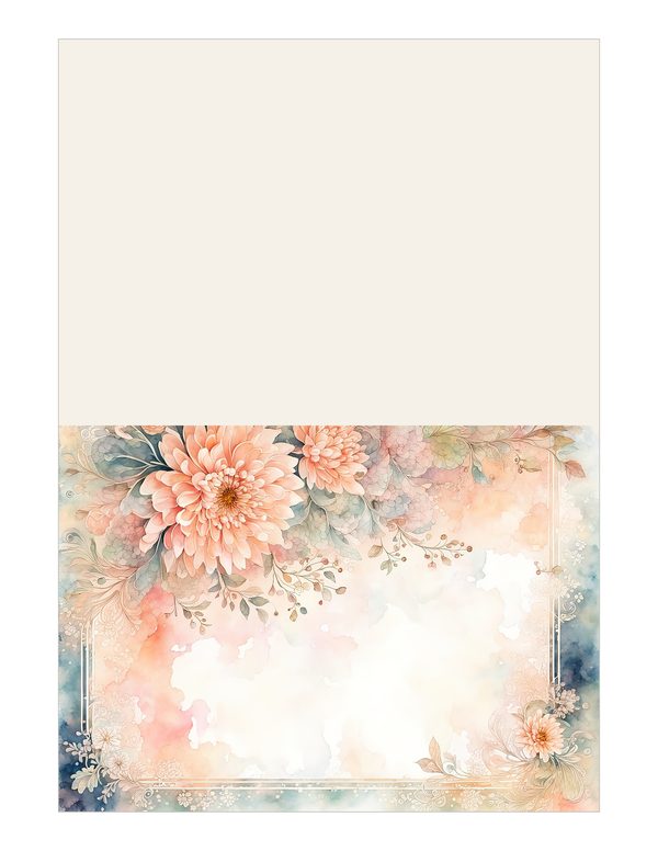 Dahlia Gold Frame Watercolor Digital Paper Kit: Printable Papers, Cards, Tags, Ephemera — image 13