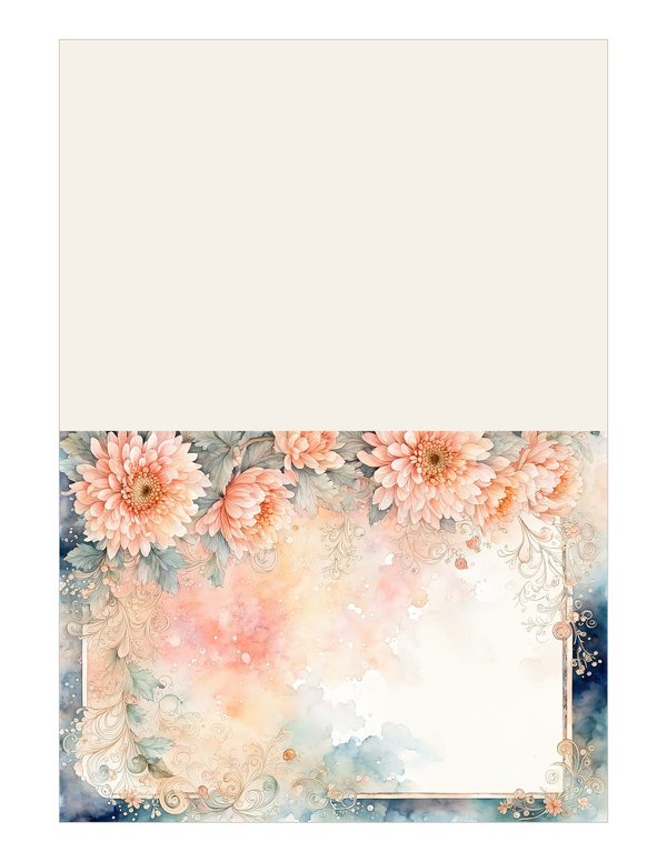 Dahlia Gold Frame Watercolor Digital Paper Kit: Printable Papers, Cards, Tags, Ephemera — image 14