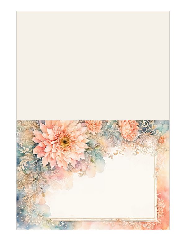 Dahlia Gold Frame Watercolor Digital Paper Kit: Printable Papers, Cards, Tags, Ephemera — image 16