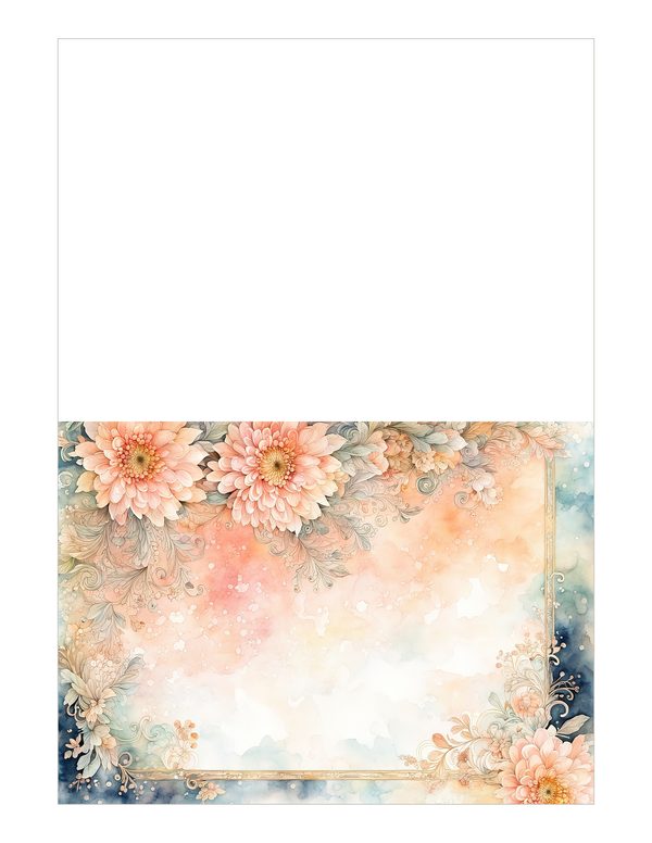 Dahlia Gold Frame Watercolor Digital Paper Kit: Printable Papers, Cards, Tags, Ephemera — image 17
