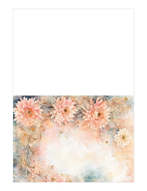 Dahlia Gold Frame Watercolor Digital Paper Kit: Printable Papers, Cards, Tags, Ephemera — image 18