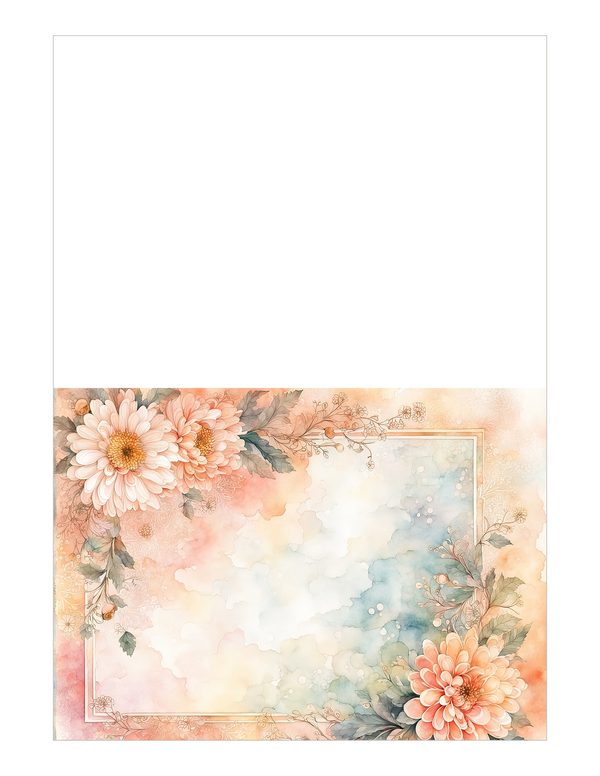 Dahlia Gold Frame Watercolor Digital Paper Kit: Printable Papers, Cards, Tags, Ephemera — image 20