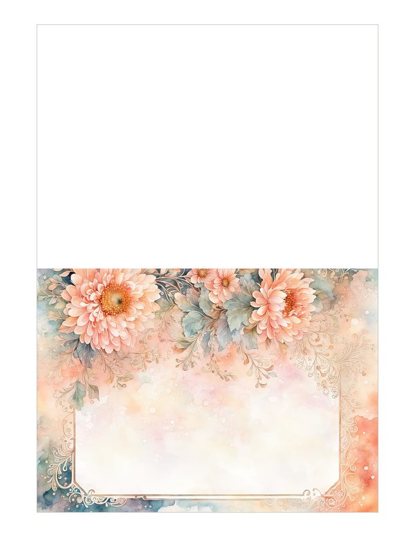 Dahlia Gold Frame Watercolor Digital Paper Kit: Printable Papers, Cards, Tags, Ephemera — image 21