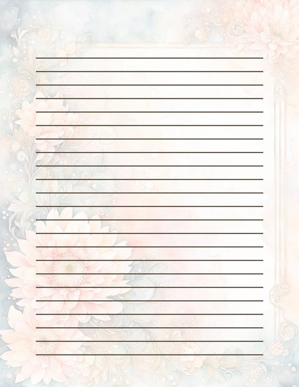 Dahlia Gold Frame Watercolor Digital Paper Kit: Printable Papers, Cards, Tags, Ephemera — image 32