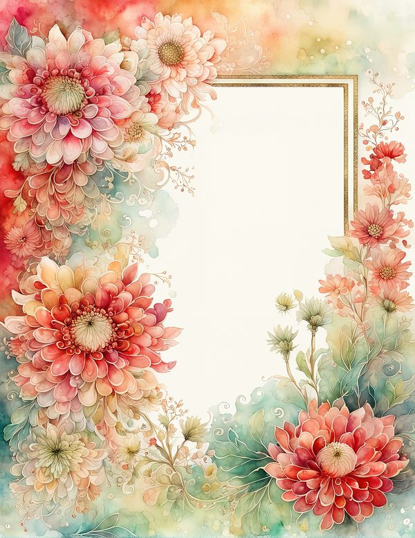 Red and Green Floral Watercolor Digital Paper Kit: Printable Papers, Cards, Tags, Ephemera — image 4