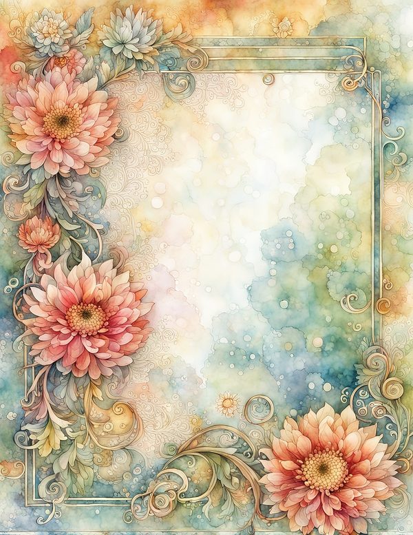 Red and Green Floral Watercolor Digital Paper Kit: Printable Papers, Cards, Tags, Ephemera — image 8