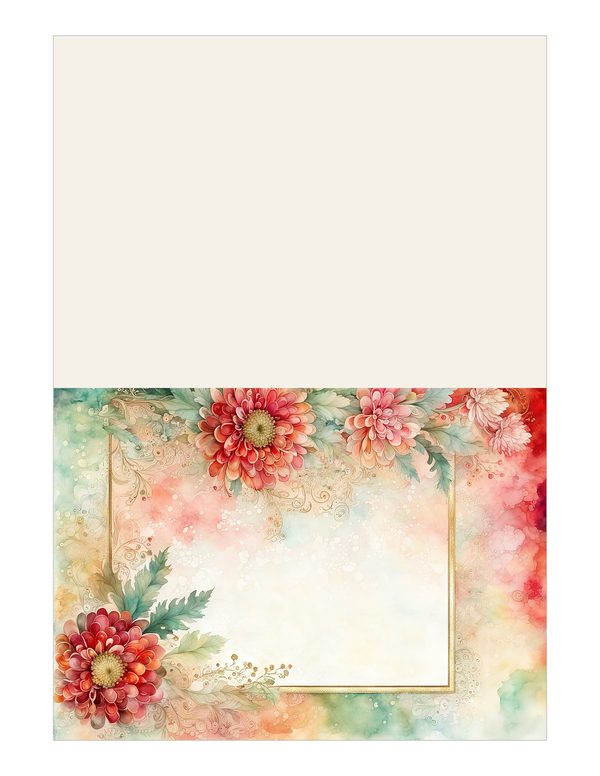 Red and Green Floral Watercolor Digital Paper Kit: Printable Papers, Cards, Tags, Ephemera — image 11