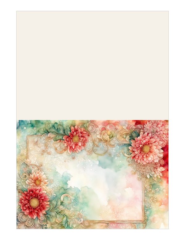 Red and Green Floral Watercolor Digital Paper Kit: Printable Papers, Cards, Tags, Ephemera — image 12