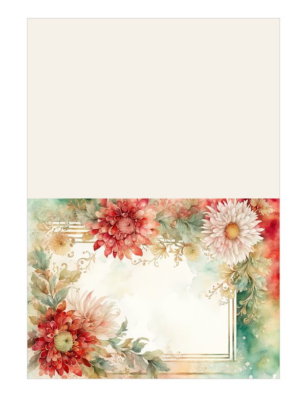 Red and Green Floral Watercolor Digital Paper Kit: Printable Papers, Cards, Tags, Ephemera — image 15