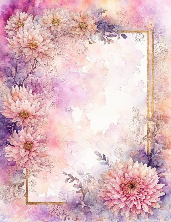 Blush Floral Frame Watercolor Digital Paper Kit: Printable Papers, Cards, Tags, Ephemera — image 2
