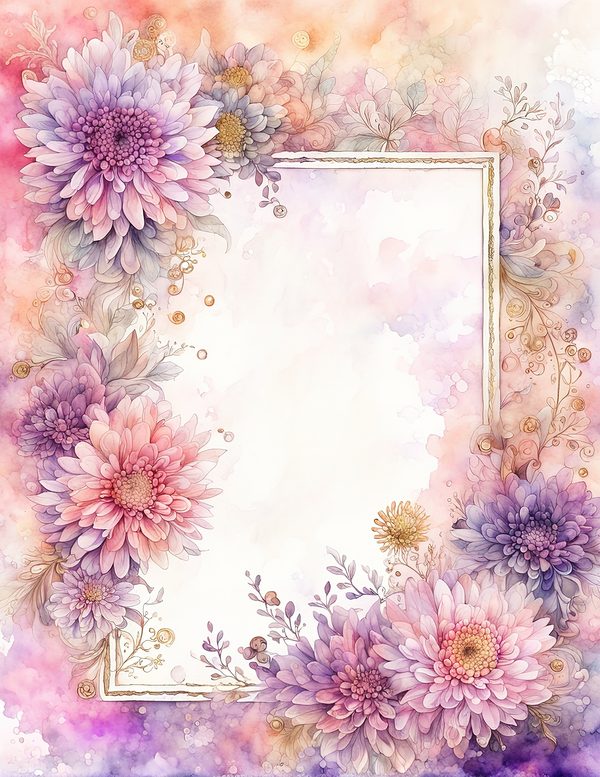 Blush Floral Frame Watercolor Digital Paper Kit: Printable Papers, Cards, Tags, Ephemera — image 3
