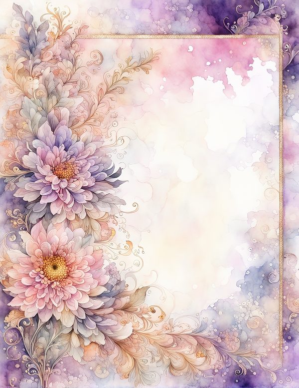 Blush Floral Frame Watercolor Digital Paper Kit: Printable Papers, Cards, Tags, Ephemera — image 4